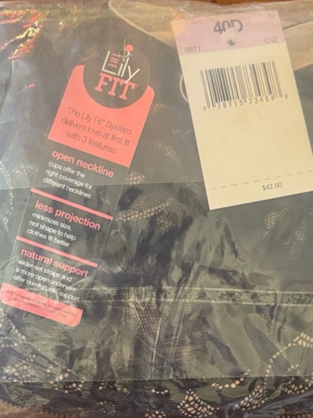 Hanes Black Lace Bra